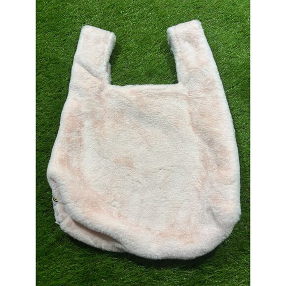 A Bathing Ape BABY MILO Plush Tote Bag Pink Cream Fuzzy Shoulder Shopper NWT - Picture 4 of 4